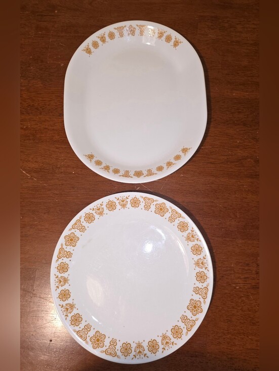 Corelle Other - Vintage Serving Plate & Dinner Plate Butterfly Gold (Corelle)